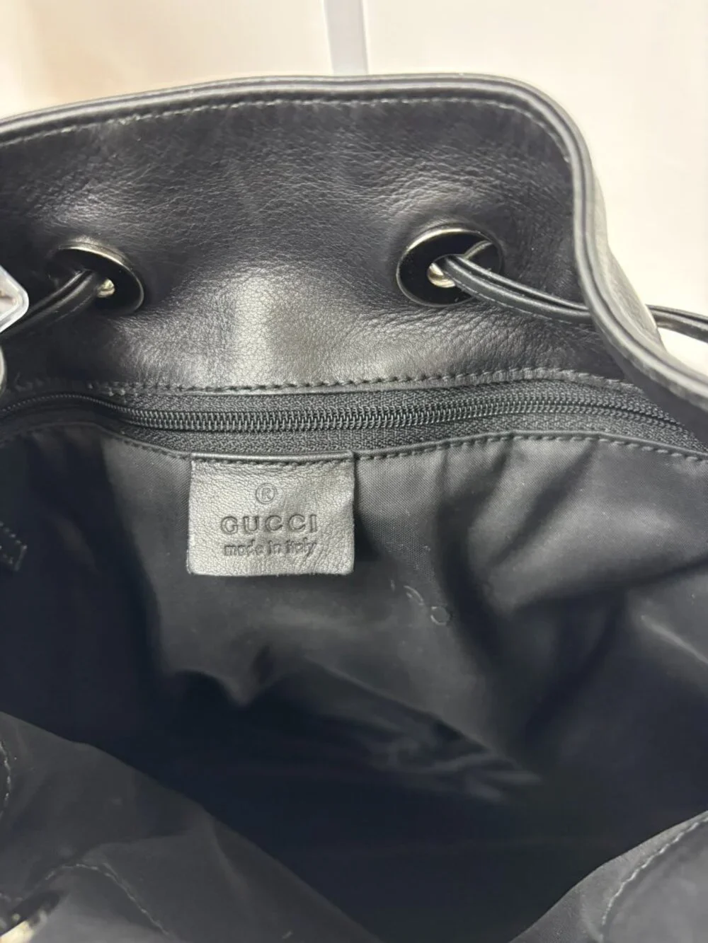 Vintage Gucci Black Leather Bamboo Hobo Bag